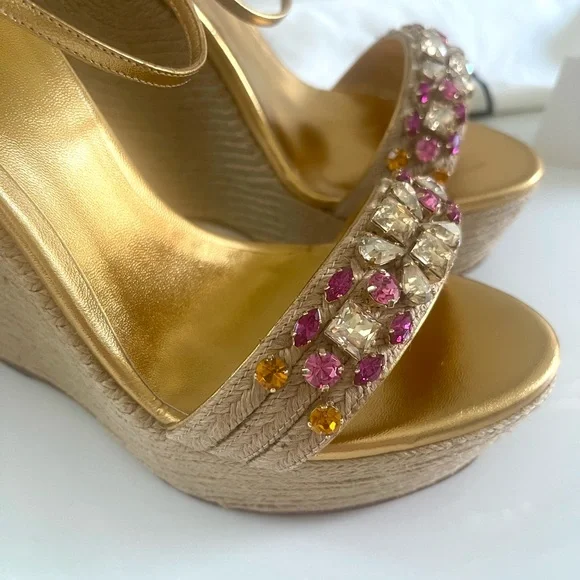 NEW AUTHENTIC GUCCI SWAROVSKI WEDGES - Picture 6 of 17